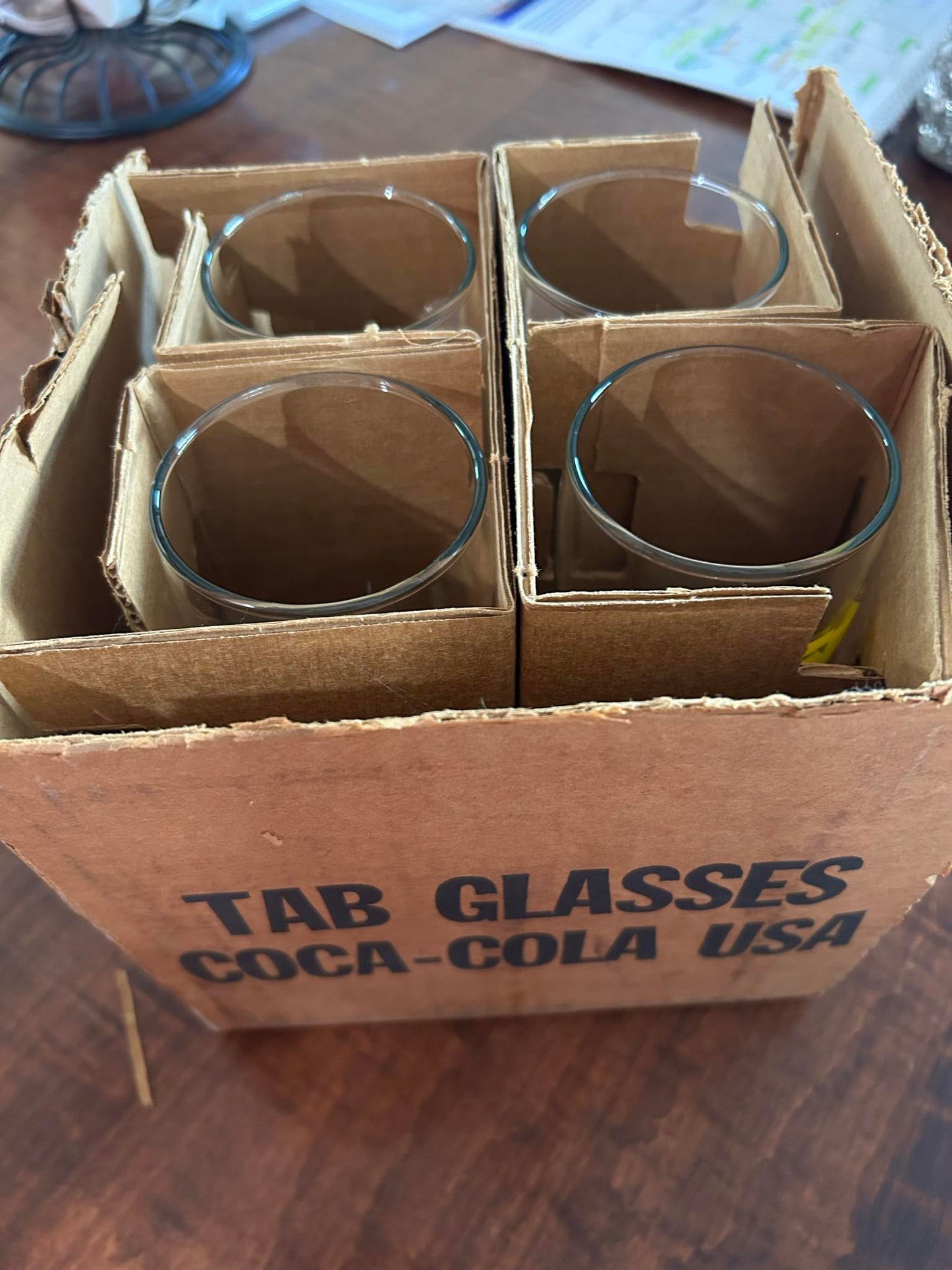 Vintage 1970s Coca Cola "Enjoy Tab" Drinking Glasses - Collectible Set of 4