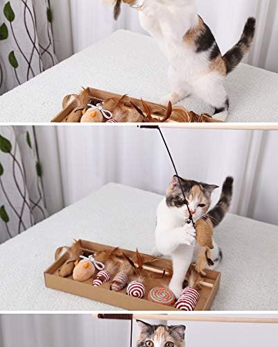 Interactive 7-Piece Cat Toy Set: Engage Your Indoor Cat with Variety