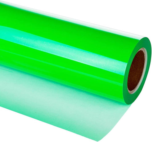 Fluorescent Neon Green Heat Transfer Vinyl, 1x12ft - Perfect for T-Shirts & Crafts