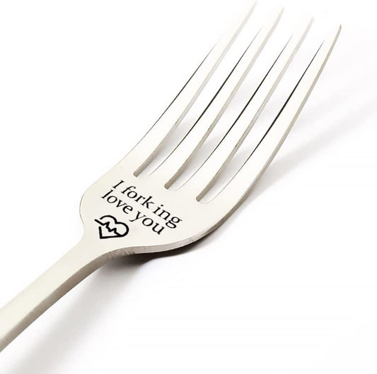 "I Forking Love You" Engraved Stainless Steel Fork Gift For Loved One