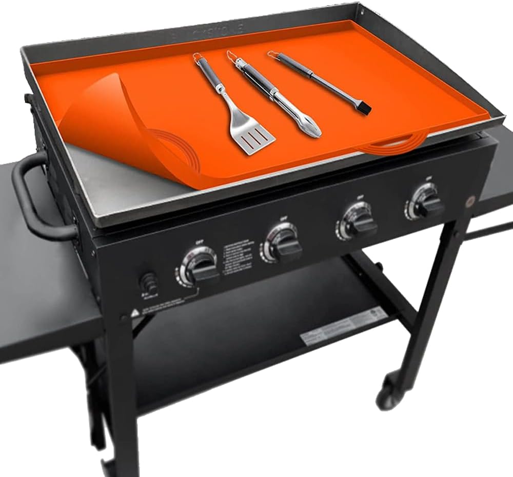Silicone Griddle Mat for Blackstone Grills, 36-Inch, Orange - Heavy Duty & Non-Stick