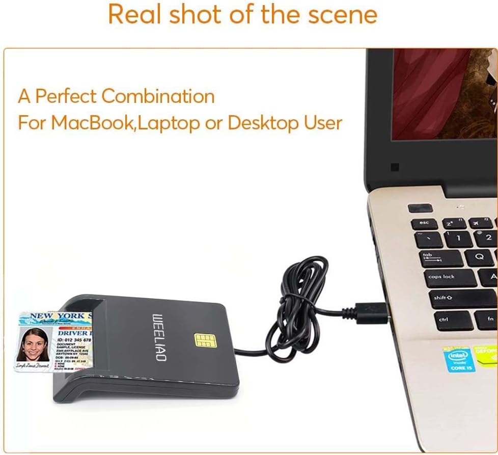 DOD Military USB CAC Smart Card Reader | Mini Fold ID, Credit & Debit Card Compatible with Multiple OS