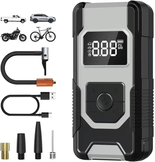 Portable Tire Inflator Air Compressor – 150PSI, Fast Inflation, LCD Display, Cordless Design