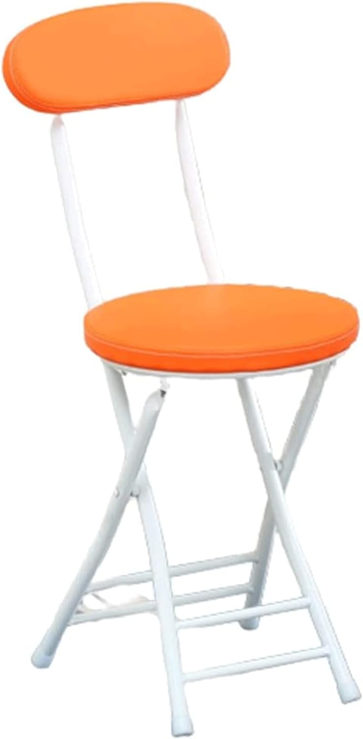 1-Piece Lightweight Folding Stool Chair with Backrest, Thick Rebound Sponge Cushion, Non-Slip Feet, Portable Dining Seat, 29.9 x 12 x 11.4 in