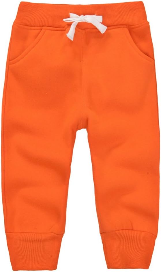 Orange Unisex Toddler Jogger Pants 2T - Cotton Blend for Warmth & Comfort