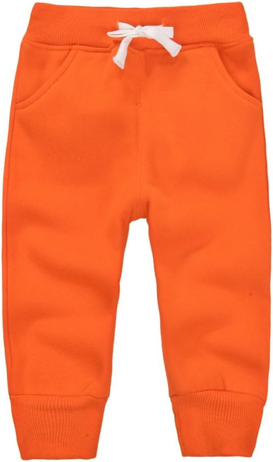 Orange Unisex Toddler Jogger Pants 2T - Cotton Blend for Warmth & Comfort