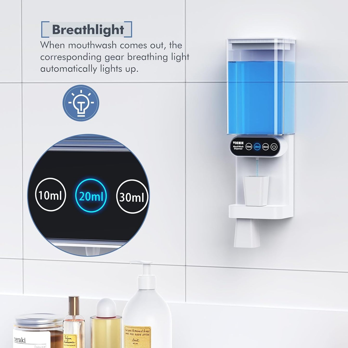 Enhance Your Oral Hygiene with an Automatic Mouthwash Dispenser, 24.6 fl oz Capacity
