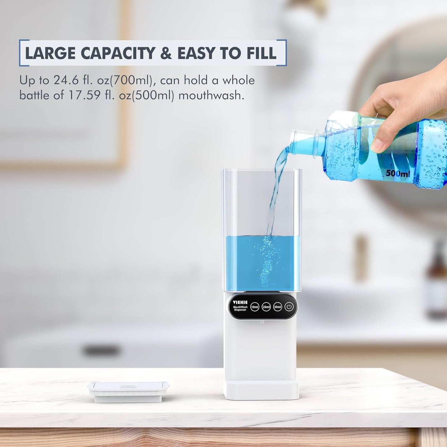 Enhance Your Oral Hygiene with an Automatic Mouthwash Dispenser, 24.6 fl oz Capacity