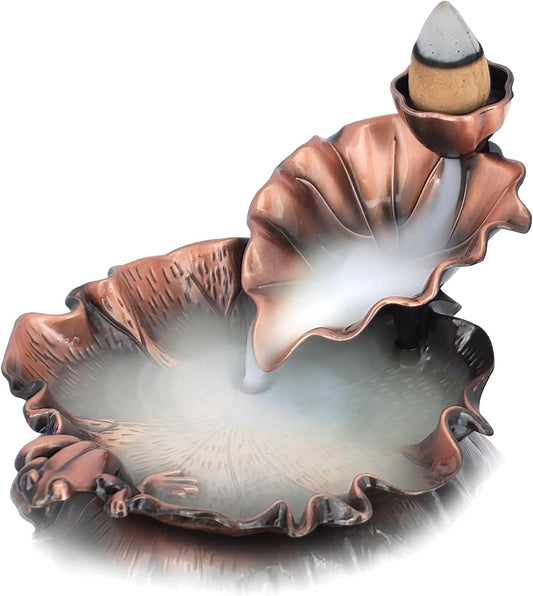 Frog Incense Waterfall Burner - Zinc Alloy Aromatherapy Ornament for Home & Yoga