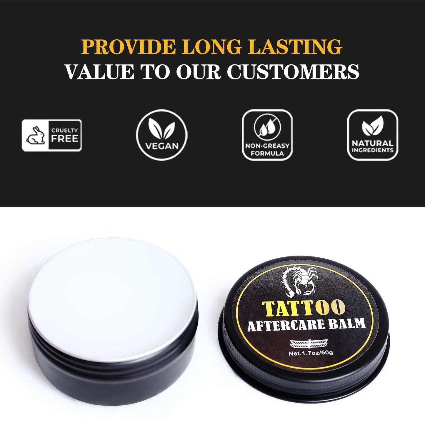 Ultimate Tattoo Aftercare Balm - Natural, Hypoallergenic, 17oz for Vibrant Tattoos
