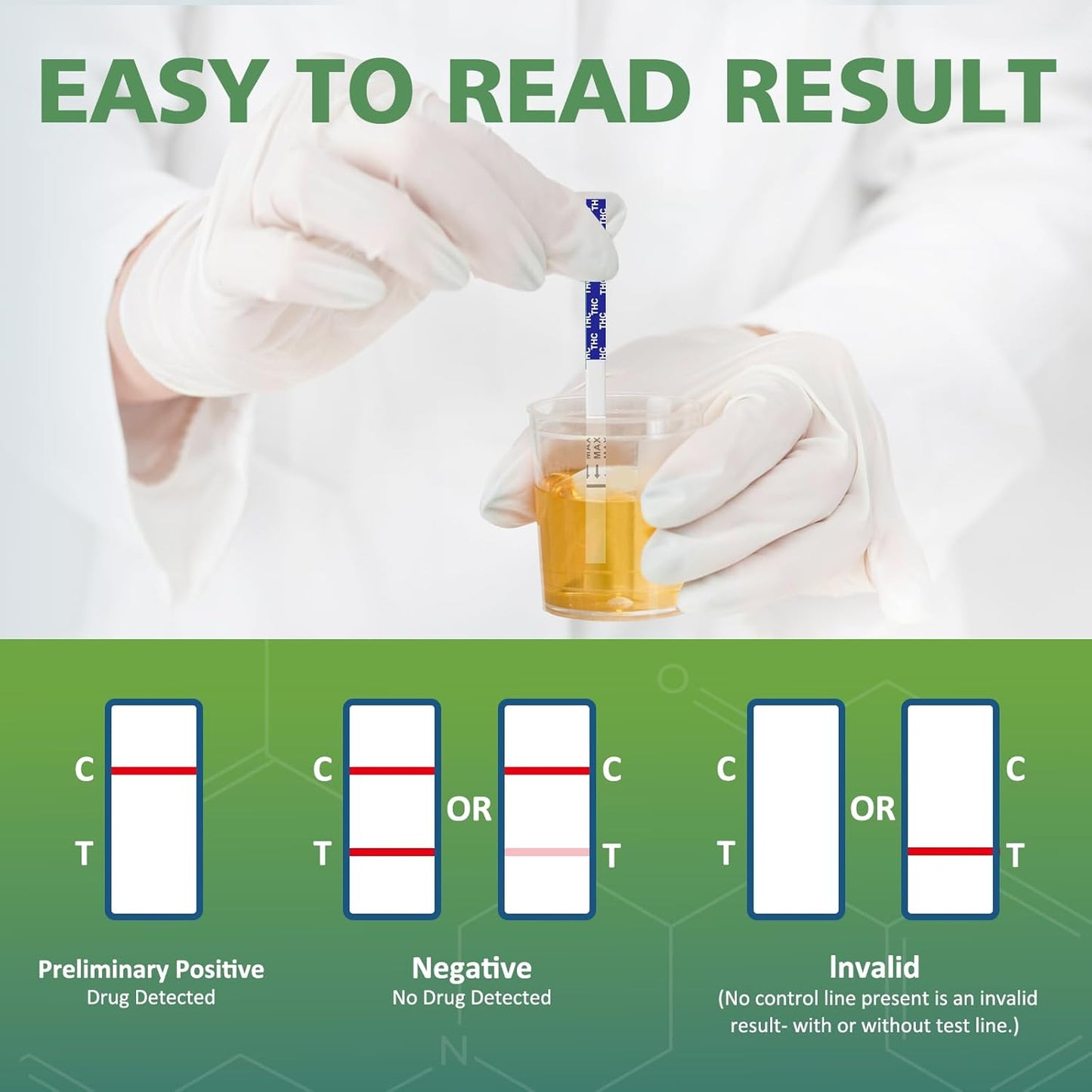 Marijuana THC Test Kit: 15 Strips for Accurate Home Urine Testing, Detects Edibles & Vapes