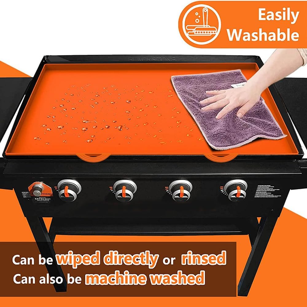 Silicone Griddle Mat for Blackstone Grills, 36-Inch, Orange - Heavy Duty & Non-Stick