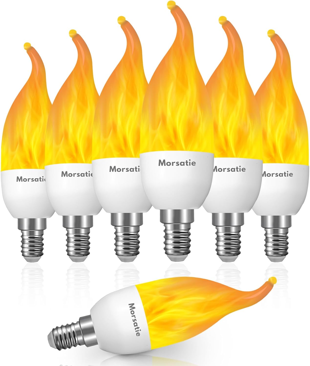 Enhance Your Home with a 6-Pack of 3-Mode E12 Flame LED Light Bulbs for Indoor & Outdoor Decor