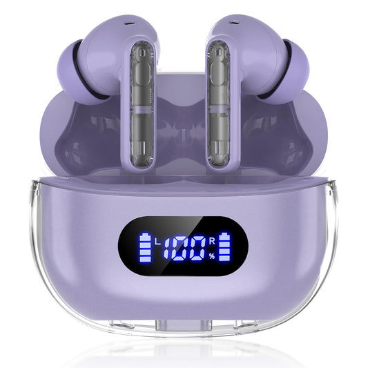 Purple P1 PRO Wireless Earbuds with Clear Call, 30H Playtime, IPX7 Waterproof Bluetooth, Touch Controls, Compatible with iPhone, Android, Samsung, Laptop