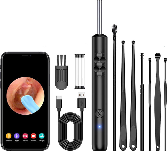 8pcs Ear Wax Removal/Ear Cleaning Kit w/ 1080P Camera & Light + 5 Accessories
