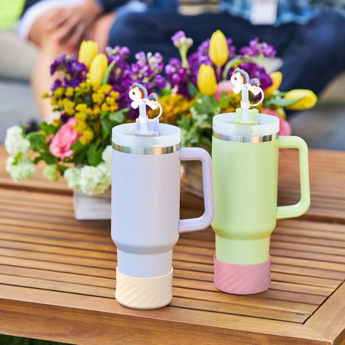 Adorable Unicorn Silicone Straw Topper for Stanley 30 & 40 Oz - BPA Free, Portable, Perfect for Outdoor Activities