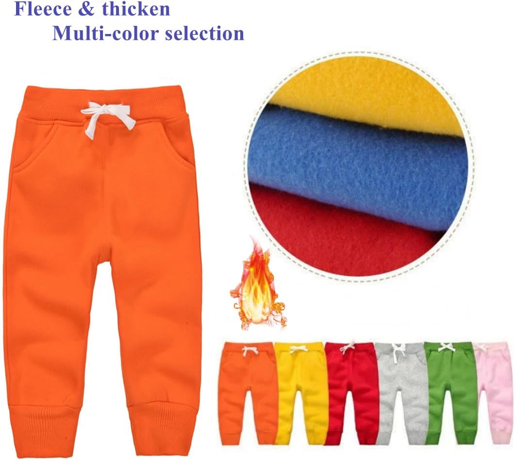 Orange Unisex Toddler Jogger Pants 2T - Cotton Blend for Warmth & Comfort