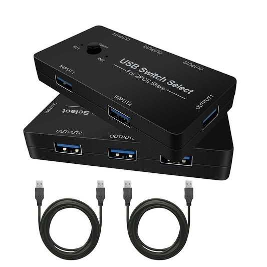 USB Switch 2 in 4 Out Selector for Sharing Devices between 2 Computers