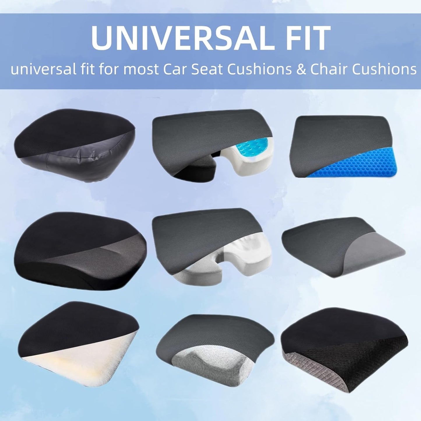 Stretch Car Seat and Office Chair Cushion Cover - Universal, Breathable & Protective