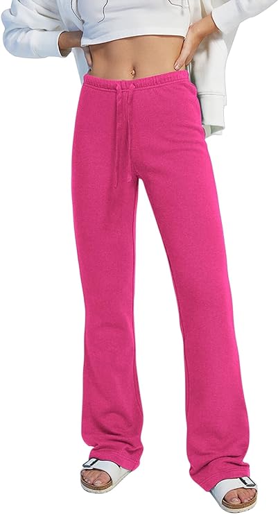 Women's Size Small Pink Sweatpants: Wide Leg, Elastic Waist, & Adjustable Drawstring