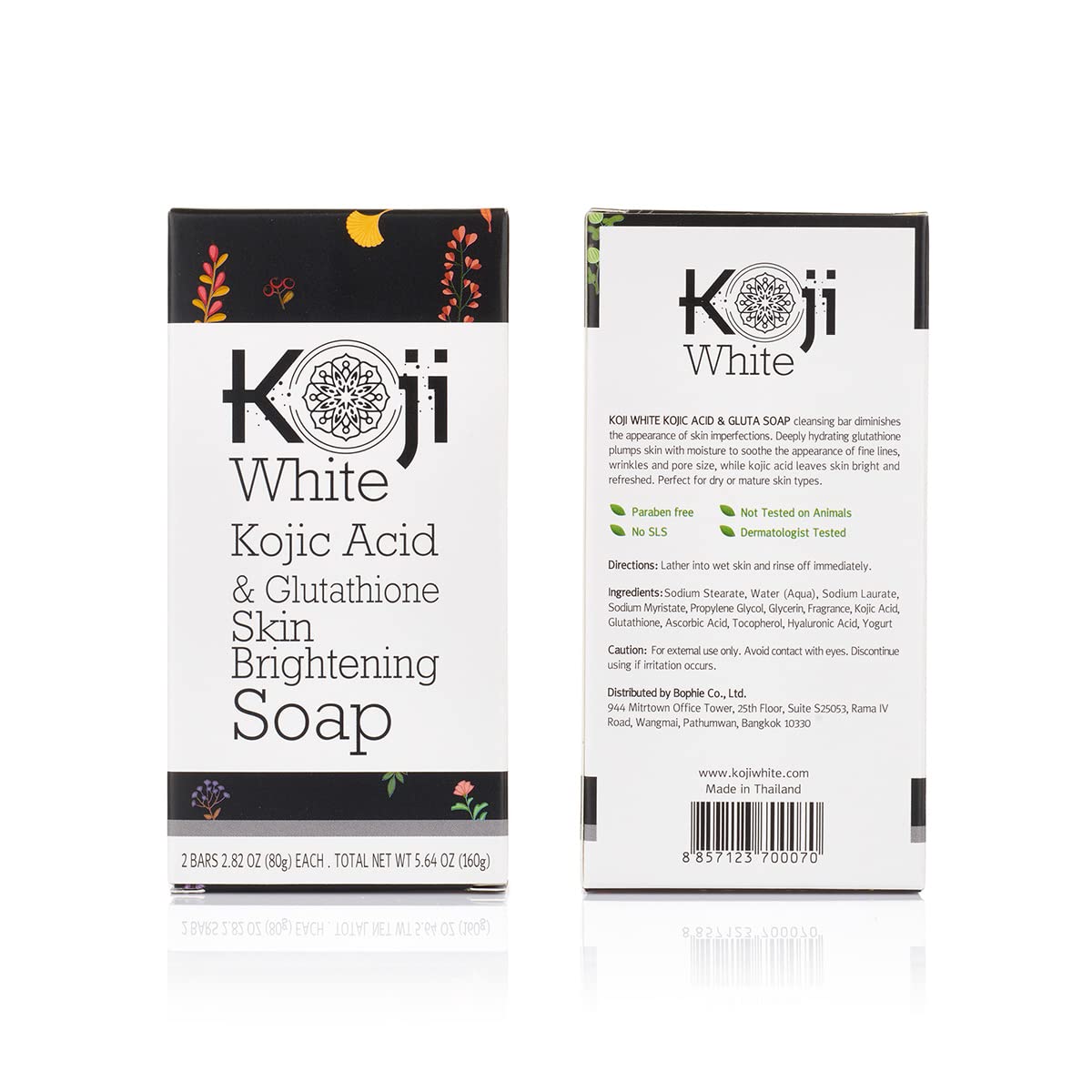 2pk 2.82 oz Kojic Acid & Glutathione Skin Brightening Body/Face Bar Soap