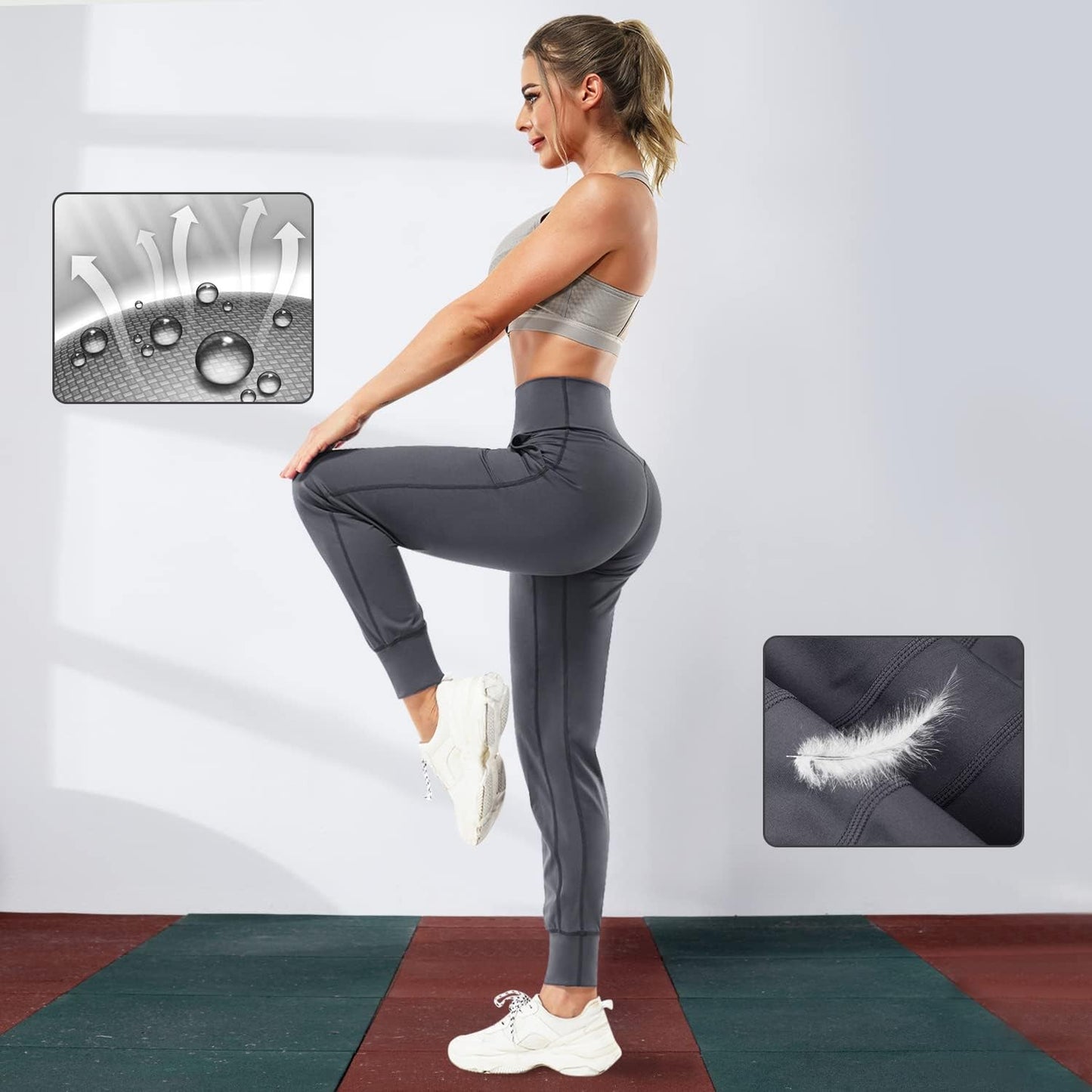 XL Dark Grey High Waisted Joggers for Women - Comfort Meets Style