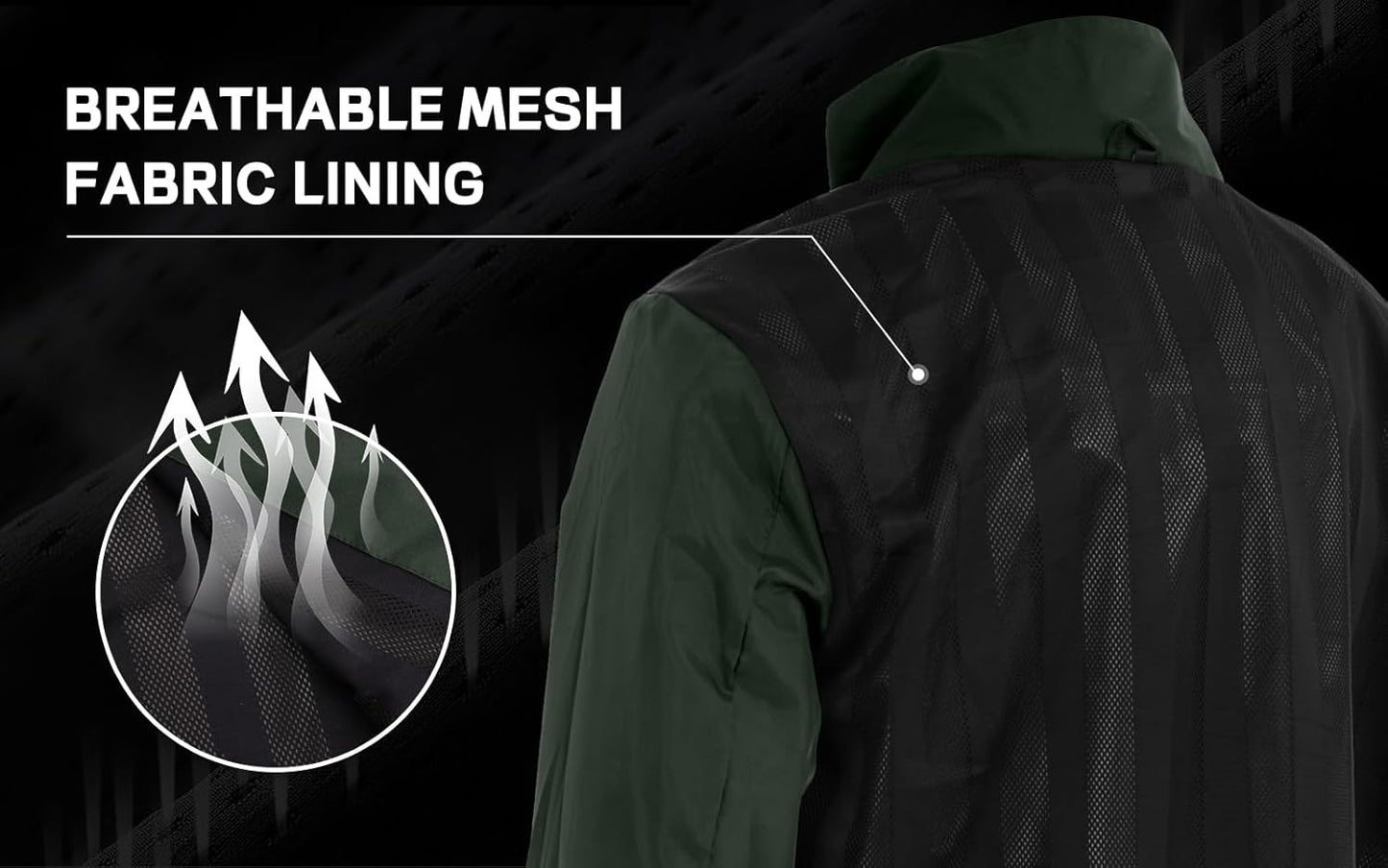 Green Men's 3XL Classic Windbreaker Jacket: Perfect for All Sports & Outdoor Activities