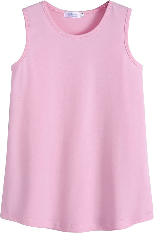 Size 6 - 7 Years Pink Trendy Summer Sleeveless Crewneck Tank Top