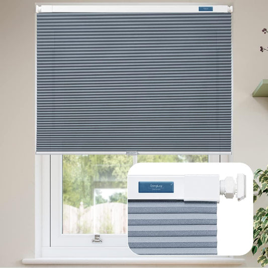 Cellular Window Shades Cordless, Light Filtering Honeycomb Blinds, 31" W x 64" H, Smoke Gray, Perfect for Home & Office - Easy Installation