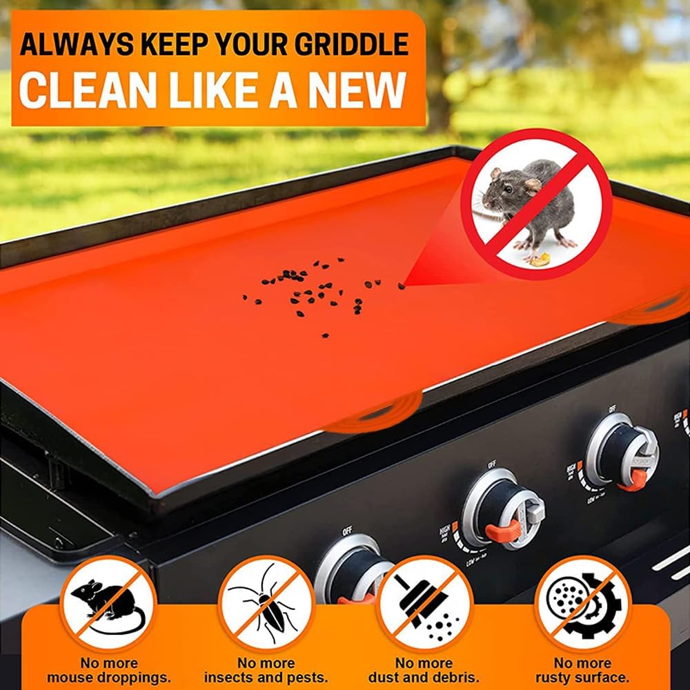 Silicone Griddle Mat for Blackstone Grills, 36-Inch, Orange - Heavy Duty & Non-Stick