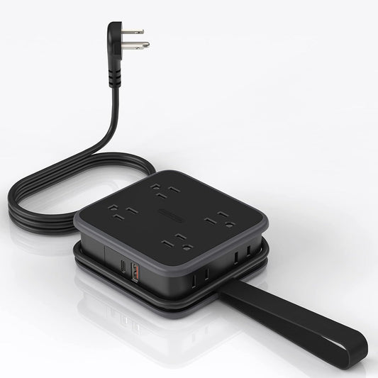 Maximize Your Charging with 4 3-Prong & 4 2-Prong Outlets, GaN 45W USB-C, USB-A Ports Power Strip for Efficient Device Management