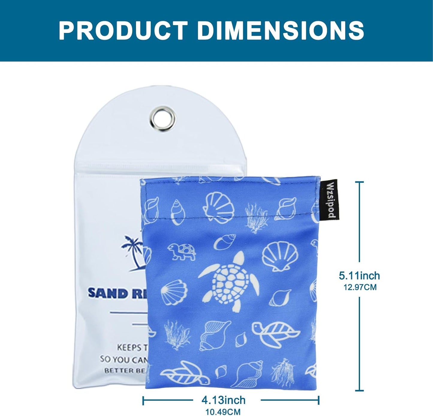 Beach Sand Removal Bag | Gentle, Skin-Friendly & Talc-Free | Natural Alternative for Effective Sand Cleaning (Turtle)