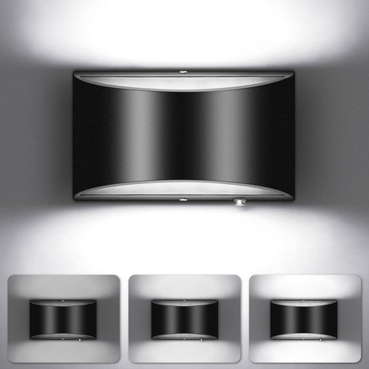 Dimmable 16W LED Wall Sconce - 6000K Cool White, Waterproof for Indoor/Outdoor Use