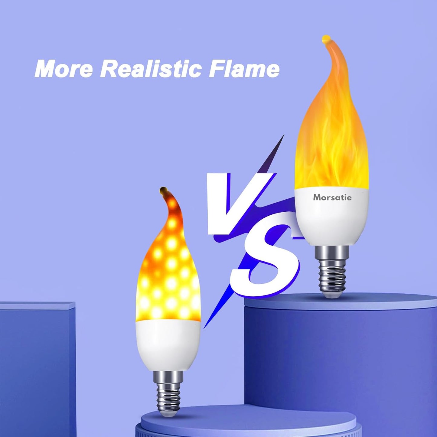 Enhance Your Home with a 6-Pack of 3-Mode E12 Flame LED Light Bulbs for Indoor & Outdoor Decor