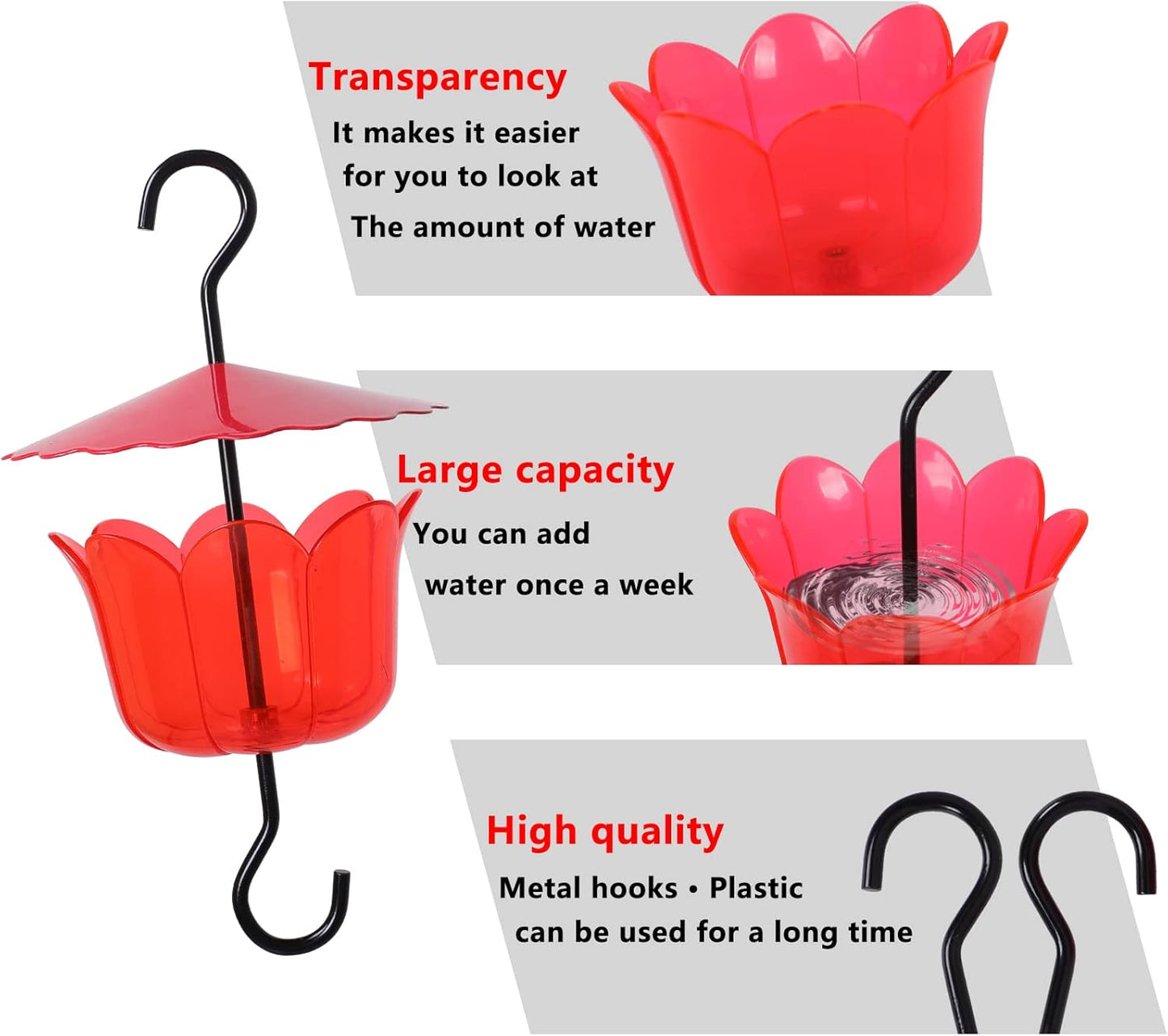Extra Large Hummingbird Feeder Ant Trap with Umbrella Cover and Cleaning Brush - Garden Decor Accessory