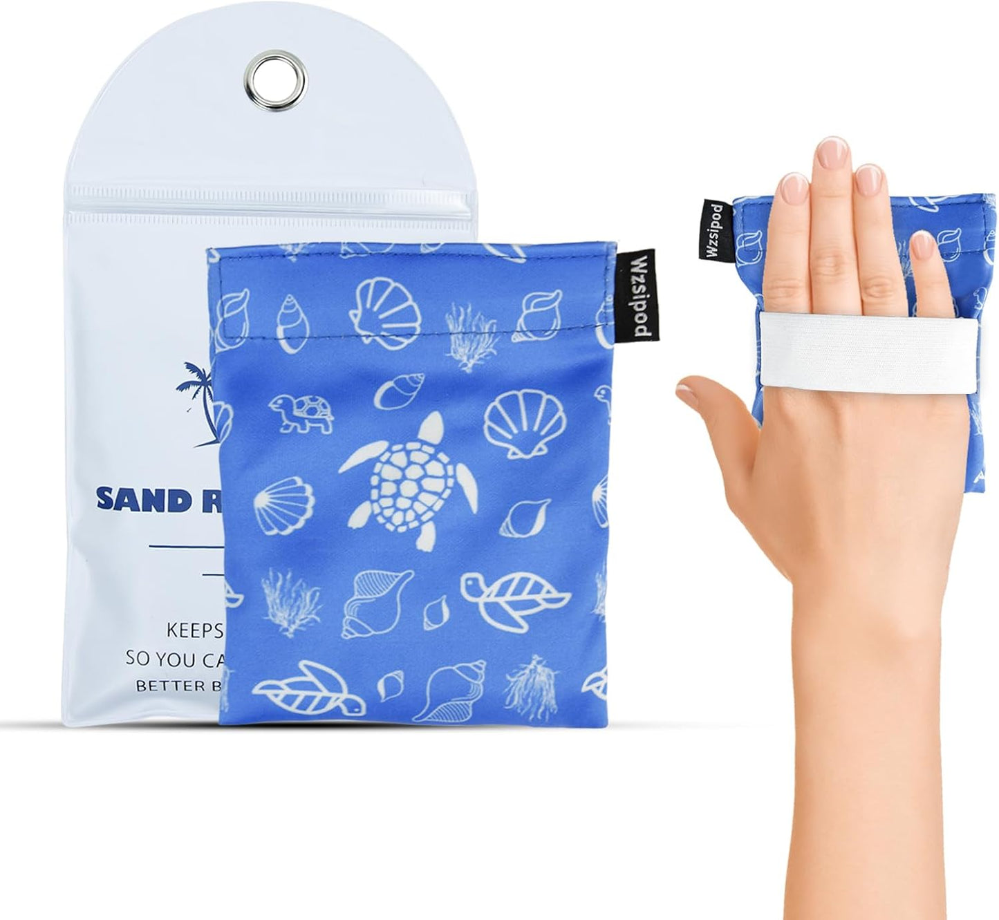 Beach Sand Removal Bag | Gentle, Skin-Friendly & Talc-Free | Natural Alternative for Effective Sand Cleaning (Turtle)