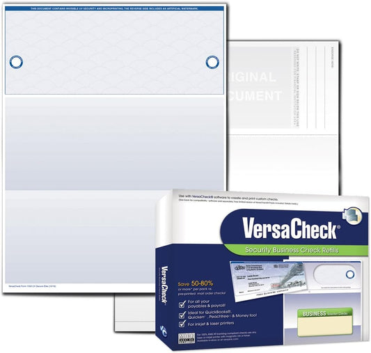 Secure Custom Business Checks - VersaCheck UV Top Secure (DNA) Checks, 500 Sheets Form #1000 - Check on Top