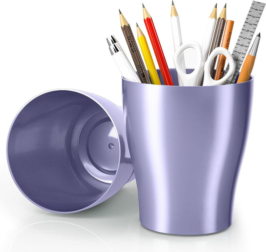 2 Pack Purple Pen Holders for Desk - Versatile Office & Home Organizer, Ideal for Makeup Brushes & Stationery
