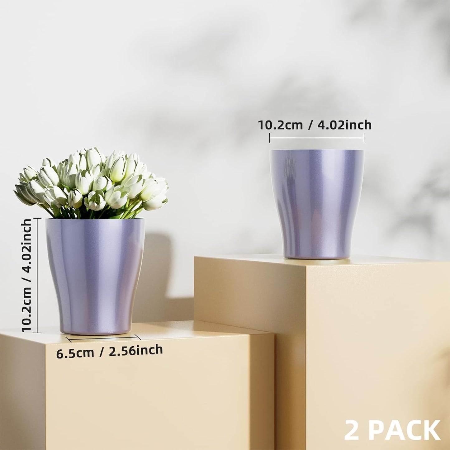 2 Pack Purple Pen Holders for Desk - Versatile Office & Home Organizer, Ideal for Makeup Brushes & Stationery