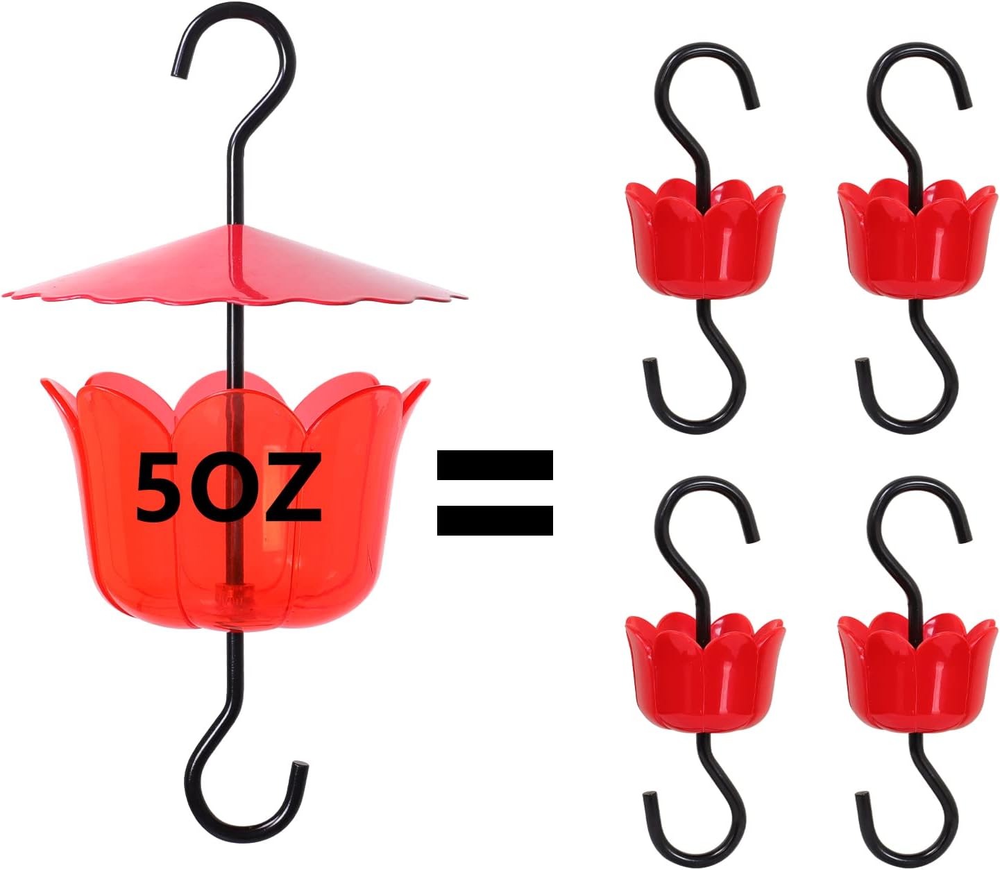 Extra Large Hummingbird Feeder Ant Trap with Umbrella Cover and Cleaning Brush - Garden Decor Accessory