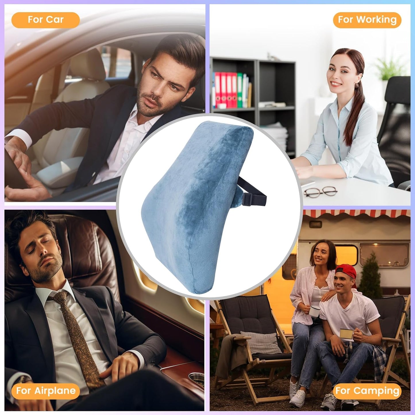 Inflatable Lumbar Pillow Cushion for Office, Car, and Home Use