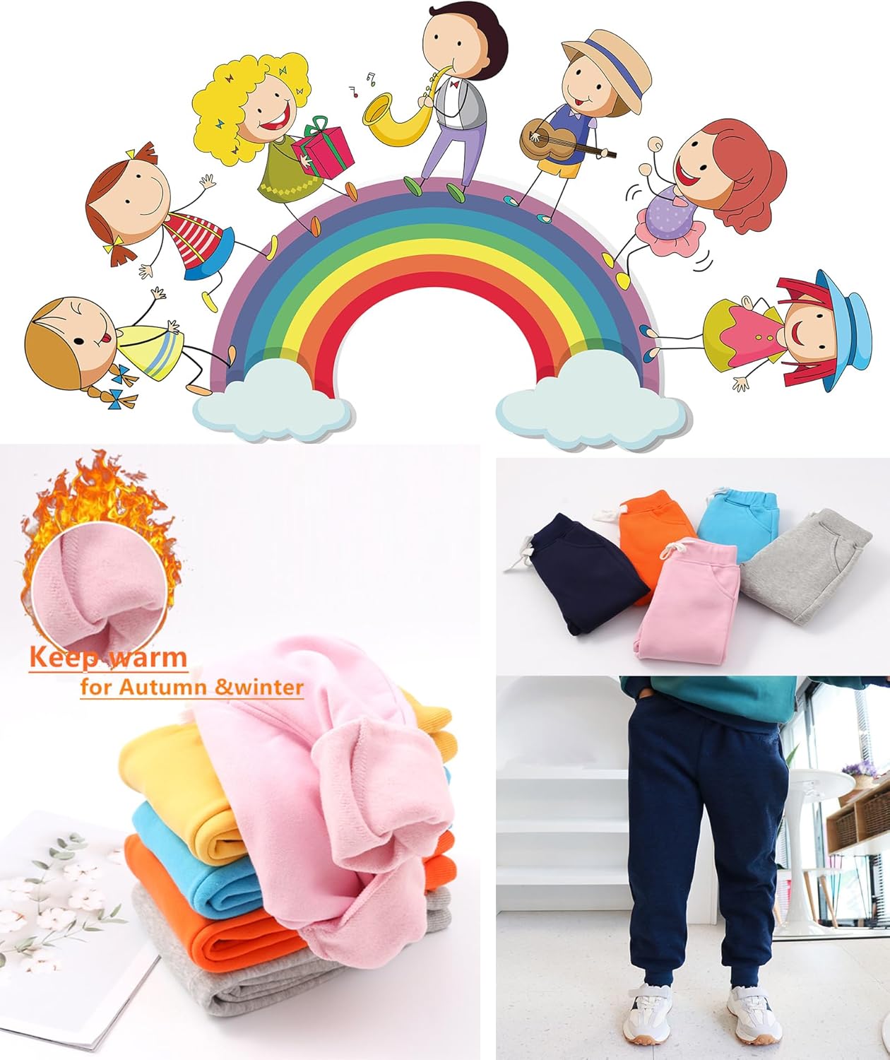Orange Unisex Toddler Jogger Pants 2T - Cotton Blend for Warmth & Comfort