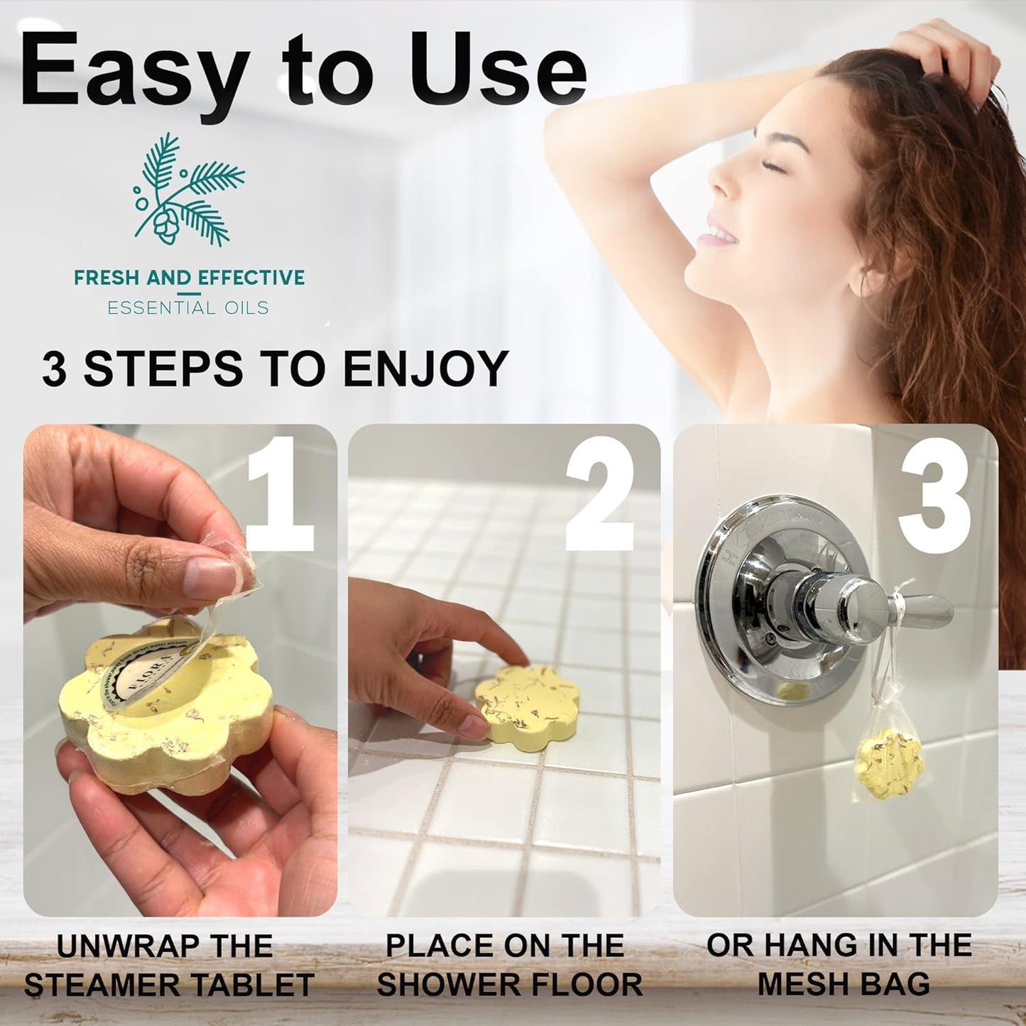 Luxury Shower Steamers Pack - 18pc Organic Essential Oils Aromatherapy Set for Stress Relief