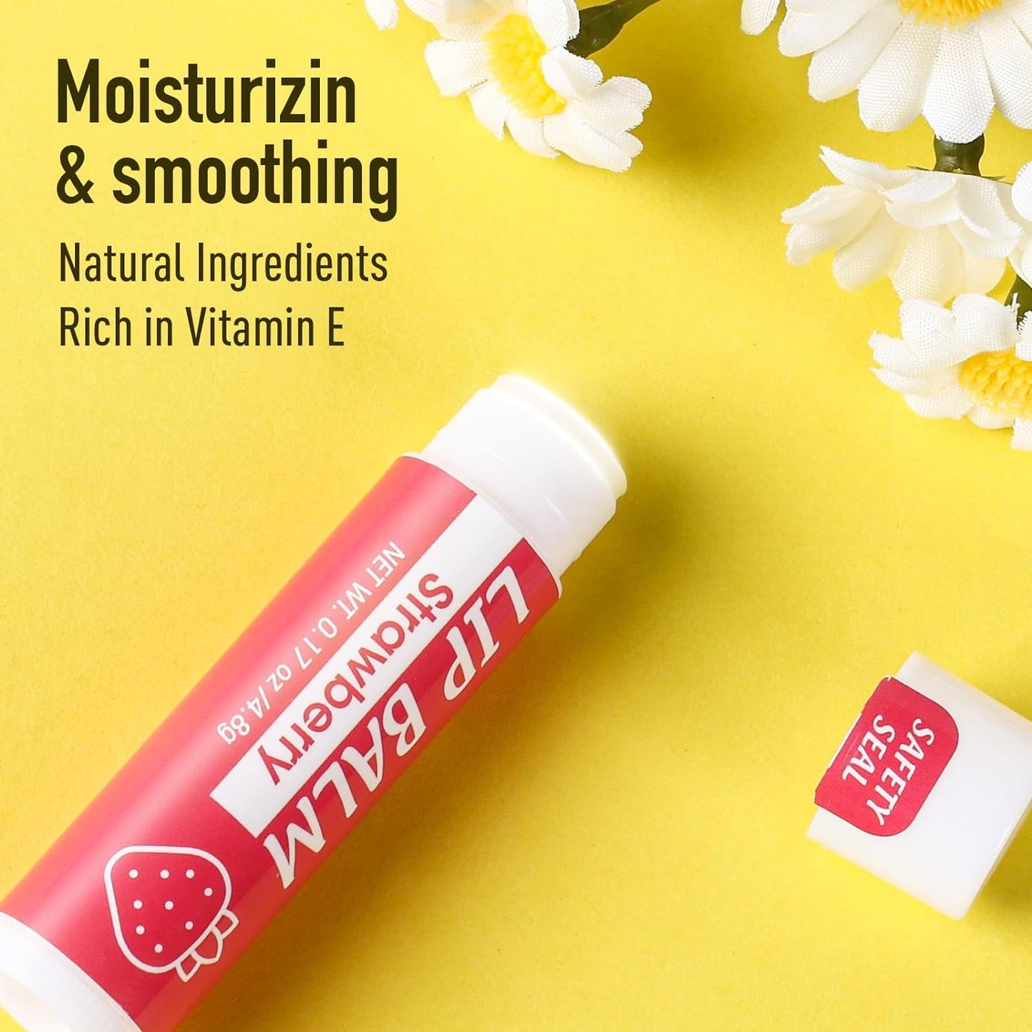 Lip Balm 8-Pack with Natural Ingredients, Vitamin E & Coconut Oil - Perfect for Dry Lips & Gift Giving