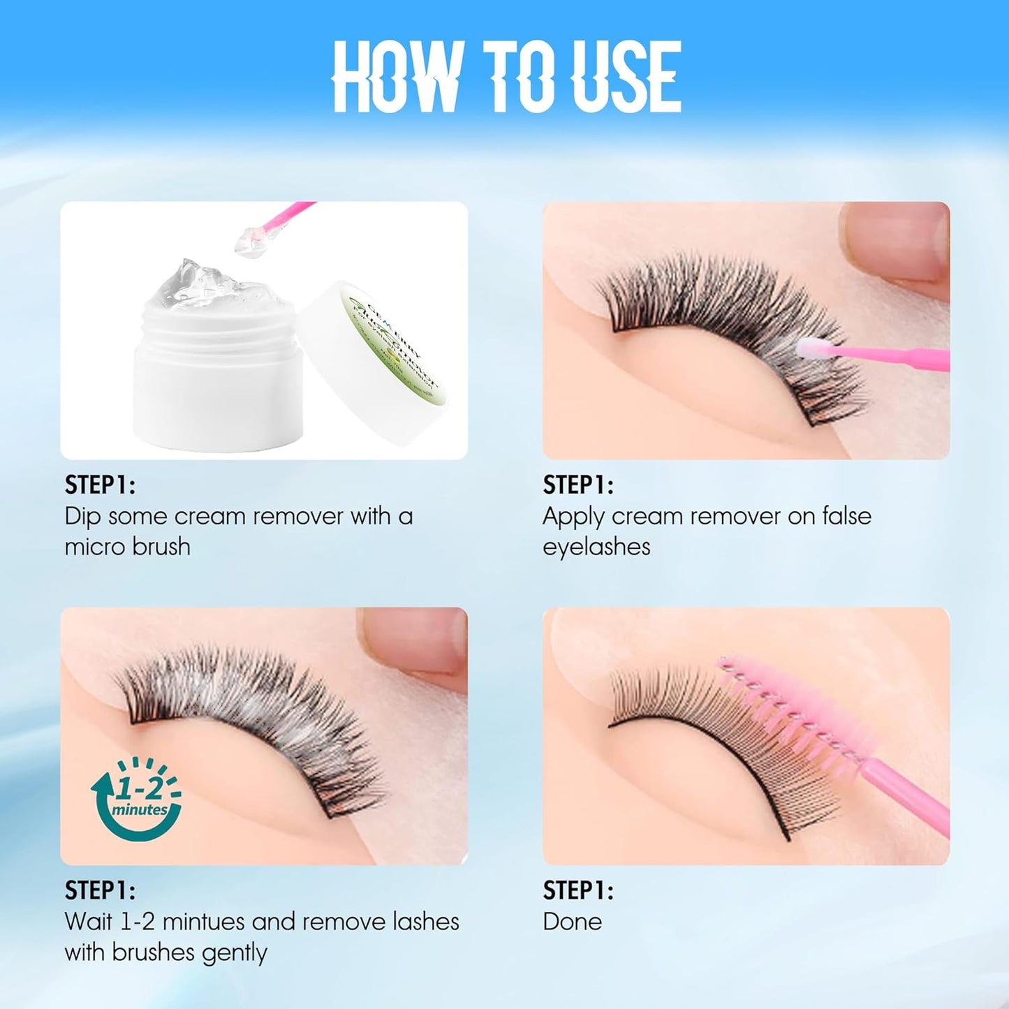 Fast-Acting Lash Extension Remover, Gentle Cream Formula, 10g - For Salon Use