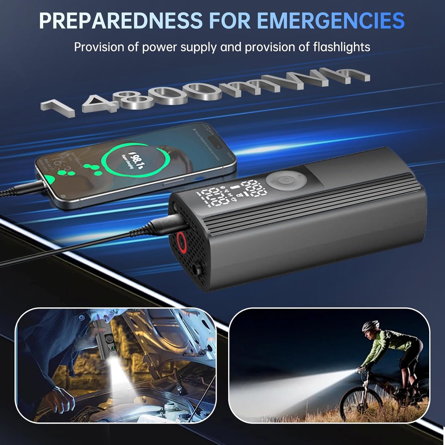 Portable Air Compressor for Cars, Motorcycles & More - Auto Shut-Off & Digital Gauge