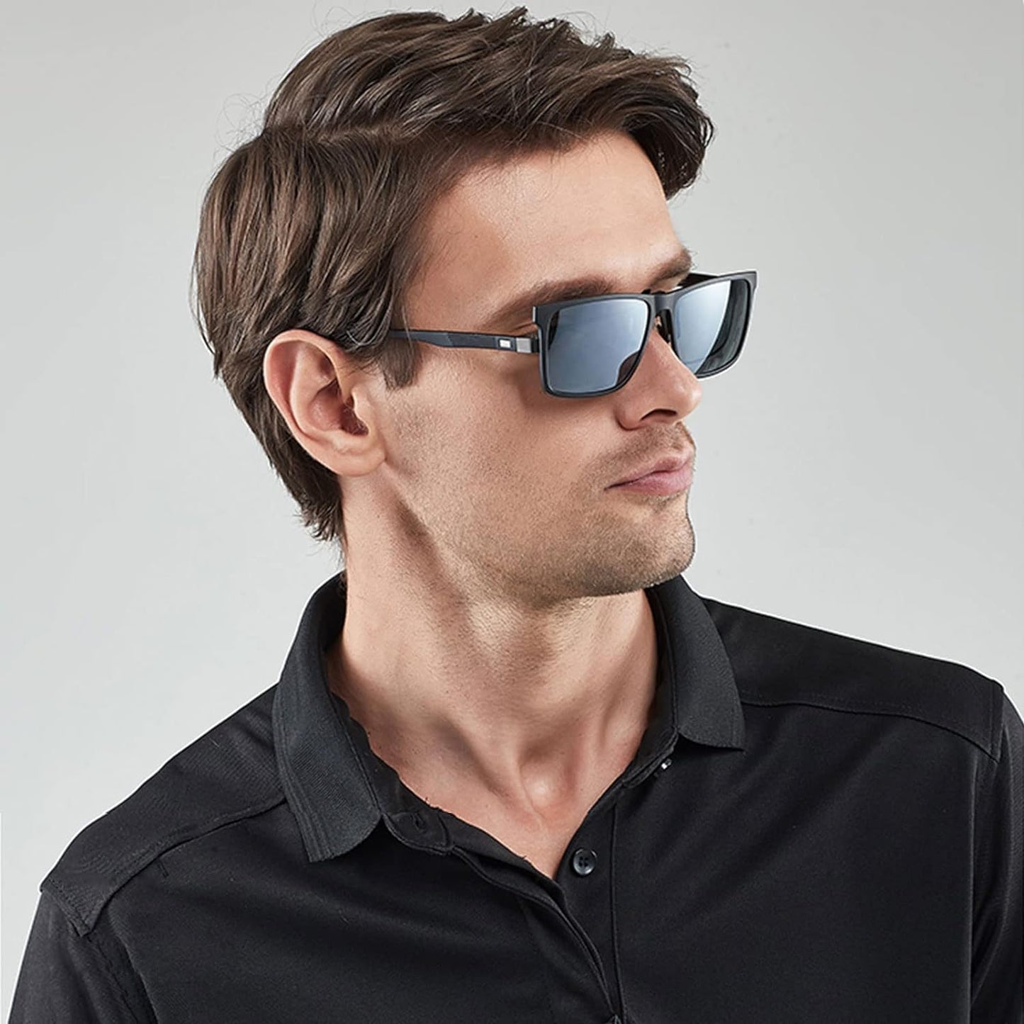 Polarized Clip-On Sunglasses for Over Prescription Glasses, UV400, Flip-Up, Black - Ideal for Driving & Outdoor Sports