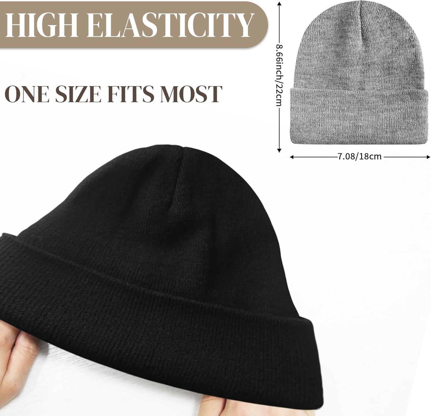 Stay Cozy & Stylish with Our Unisex Navy Blue Knit Cuffed Winter Beanie Hats