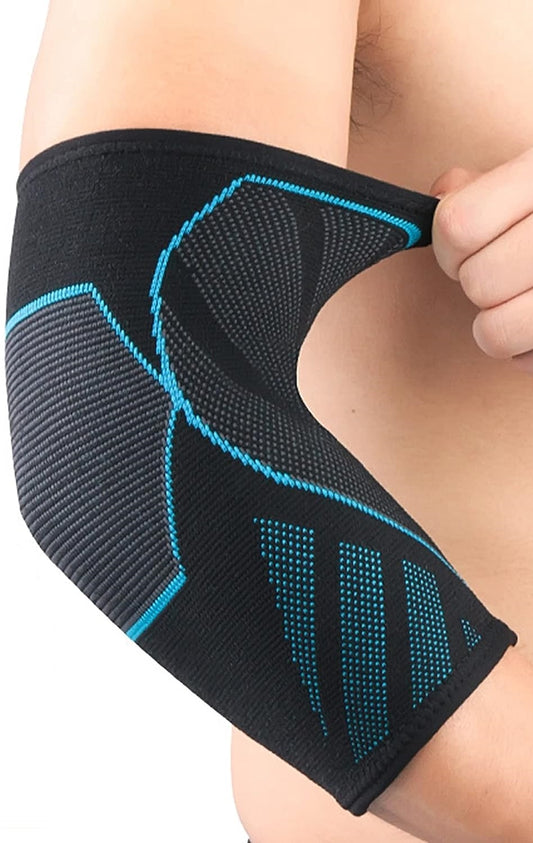 1 Pair Elbow Compression Sleeves: Tackle Tendonitis, Tennis & Golfer's Elbow - Arm Support for Weightlifting & Sports