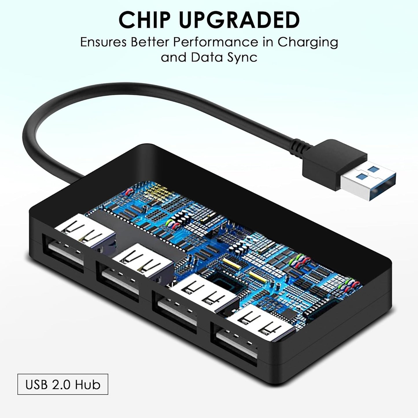 Maximize Your USB Connectivity: 4-Port USB 2.0 Hub for PCs and Gaming Consoles